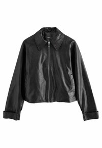 REGULAR FIT ZIP THROUGH - Kunstnahast jakk - black