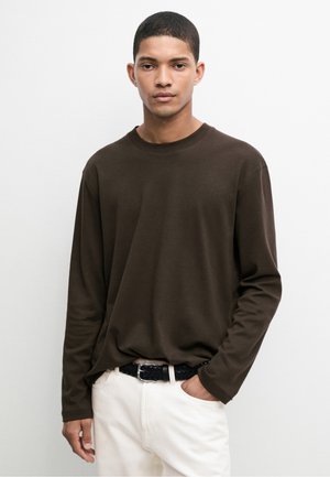 Massimo Dutti, 100% COTTON LONG SLEEVE T-SHIRT - Maglietta a manica lunga - brown