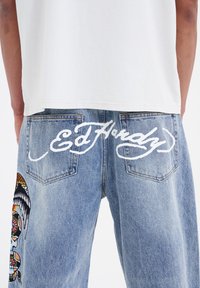 Ed Hardy SKULL SNAKE EAGLE TATTOO GRAPHIC - Jeansy Relaxed Fit
