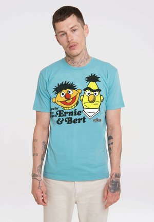 Print T-shirt - blau grün