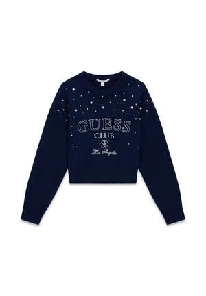 PULLOVER MIT STRASSSTEINEN - Trui - blau