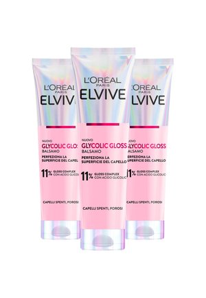 ELVIVE GLYCOLIC GLOSS BALSAMO CON ACIDO GLICOLICO PER CAPELLI SPENTI E POROSI, PERFEZIONA LA SUPERFICIE DEL CAPELLO, 150 ML - 3 PACK - Balsamo