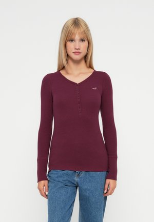 HENLEY - Top dugih rukava - dark red