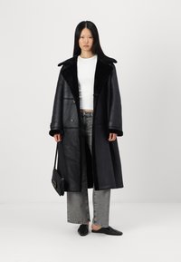 VILA VIMELLA LONG COAT - Talvemantel - black