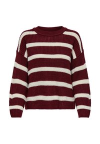 JDYJUSTY STRIPE  - Svetrík - cabernet