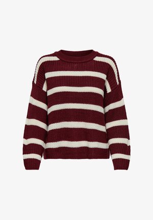 JDY JDYJUSTY L/S STRIPE NOOS - Jumper - cabernet