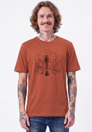 watapparel, BERGE UND MOUNTAINBIKE UNISEX - T-shirt imprimé - heritage brown
