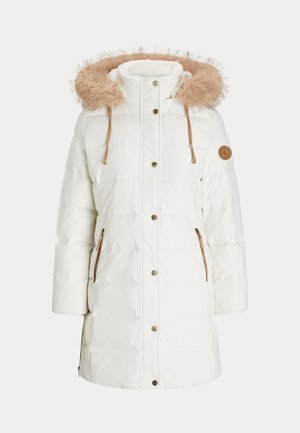 Lauren Ralph Lauren, FAUX FUR TRIM HOODED DOWN COAT - Daunenmantel - cream