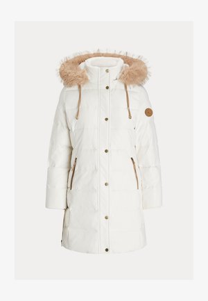 Lauren Ralph Lauren, FAUX FUR TRIM HOODED DOWN COAT - Daunenmantel - cream