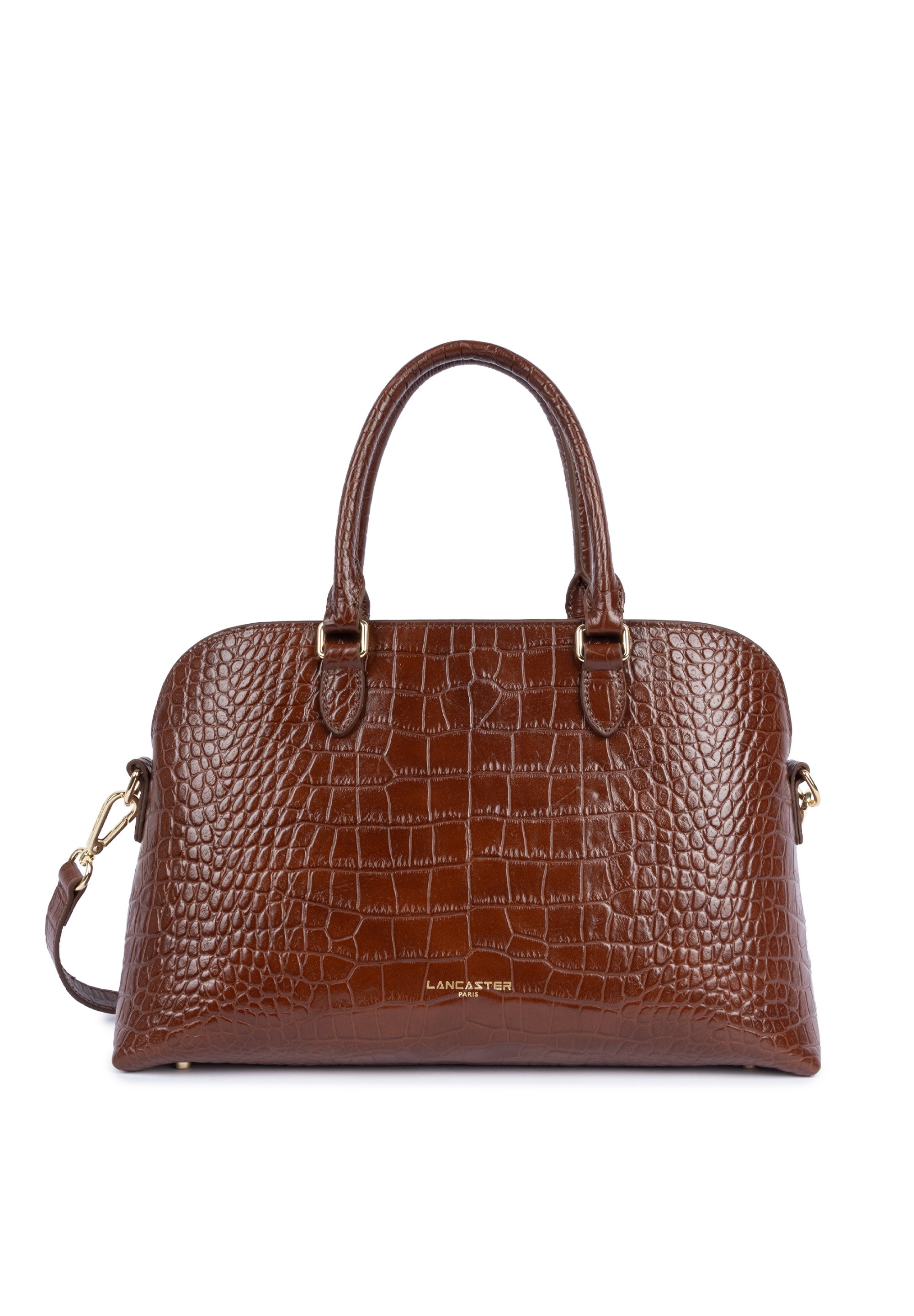 Sac à Main Lancaster Toile Brun Avec Garnitures Cuir - Très Bon État