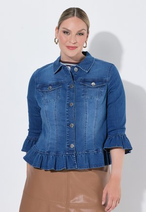 MIAMODA JEANSJACKE, VOLANTS, STRETCHDENIM, 3/4-ÄRMEL - Farkkutakki - blue denim