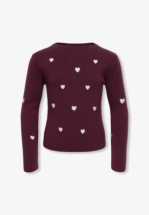ONLY GIRLS, KNITTED PULLOVER KOGHEARTS KNITTED PULLOVER - Pullover - winetasting