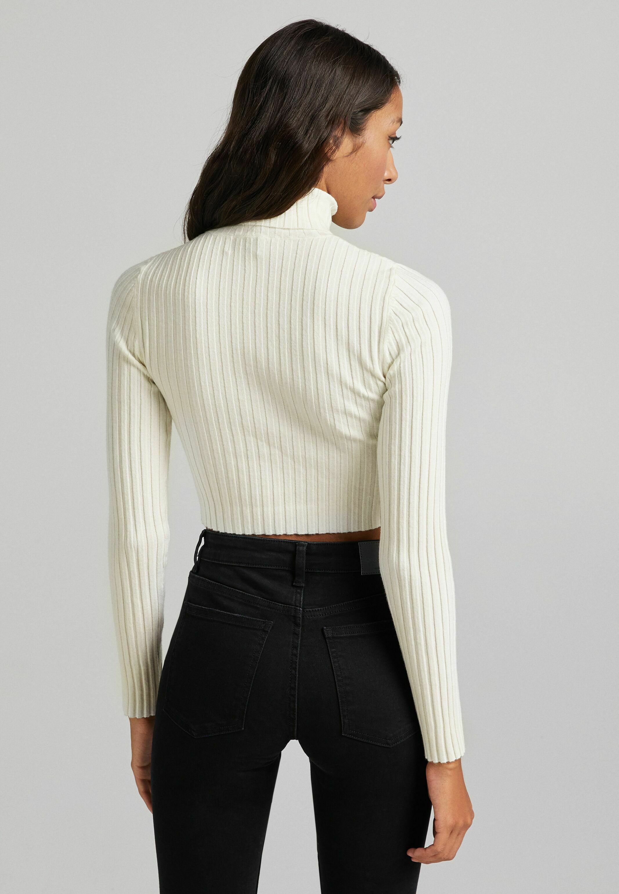bershka rollkragenpullover weiß