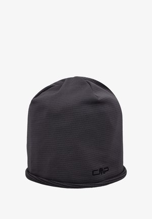 Grå stickad mössa med mjuk textur, strukturerad form och uppvikt brätt. Har en subtil CMP-logotyp vid den nedre kanten.