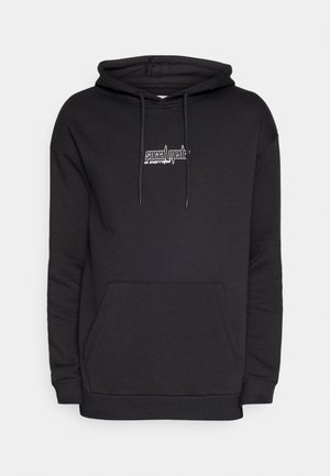 YOURTURN, REVERSED TEDDY BEAR RELAXED HOODIE UNISEX - Φούτερ - black