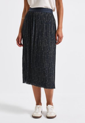PLISSÉE ROCK MIT PRINT - Pleated skirt - blau