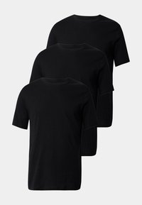 3 PACK BASIC CURVED HEM - T-shirts - true black