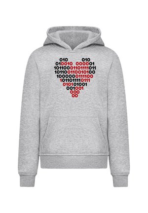I LOVE YOU BINARY CODE HERZ  VALENTINSTAG - Hoodie - heather grey