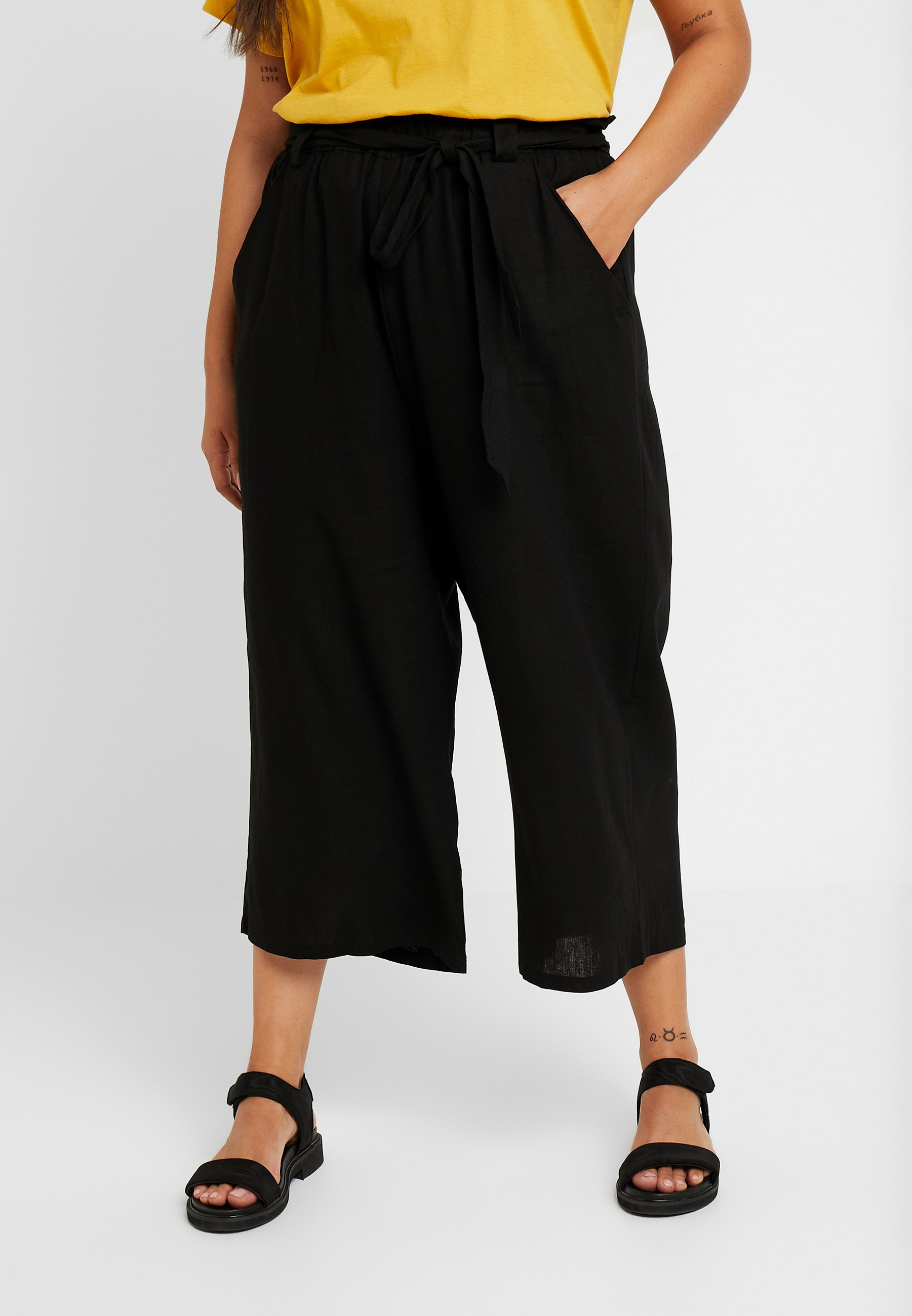 PAPER BAG CULOTTE Bukse black PAPER BAG CULOTTE Bukse black