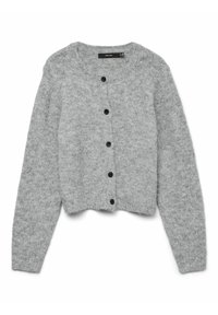 VMNOVAH O NECK BUTTON - Vest - medium grey melange