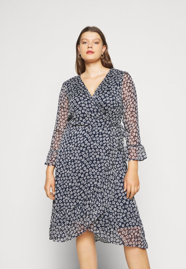 JRLUNA WRAP DRESS - Sukienka letnia - navy blazer/snow white