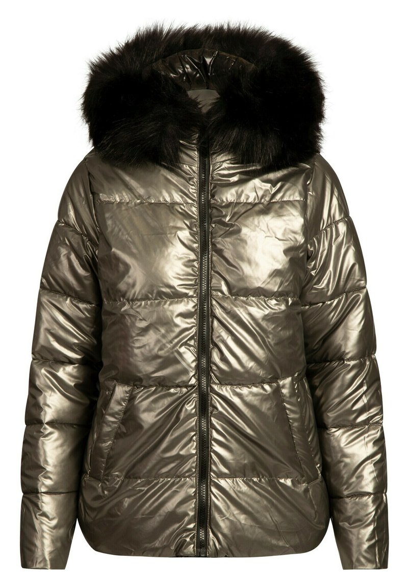 Damen Leichte Jacken | Apart Winterjacke schwarz-taupe/mehrfarbig - VD18543 Damen Leichte Jacken | Apart Winterjacke schwarz-taupe/mehrfarbig - VD18543
