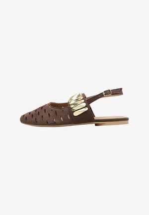 TOP3, SF1597 - Bailarinas con tira trasera - brown