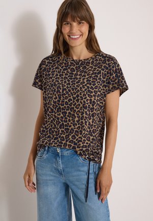 Cecil, T-SHIRT MIT BOAT NECK UND LEO-MUSTER - T-shirt imprimé - creamy mocha