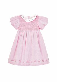 JoJo Maman Bébé FLORAL EMBROIDERED COLLAR SMOCKED -REGULAR FIT - Freizeitkleid - pink