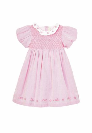 FLORAL EMBROIDERED COLLAR SMOCKED -REGULAR FIT - Vestito estivo - pink