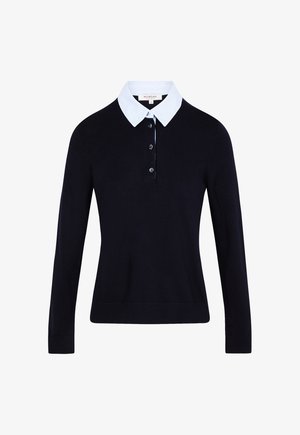 Morgan, MORGAN MORGAN SWEATER WITH SHIRT COLLAR - Poloshirt - bleu marine