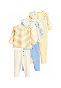 Next - 6 PIECE SET STANDARD - Leggings - blue yellow floral stripe Imagen en miniatura 1