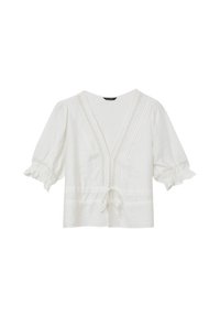 RICAMO A JOUR - Bluse - bianco lana