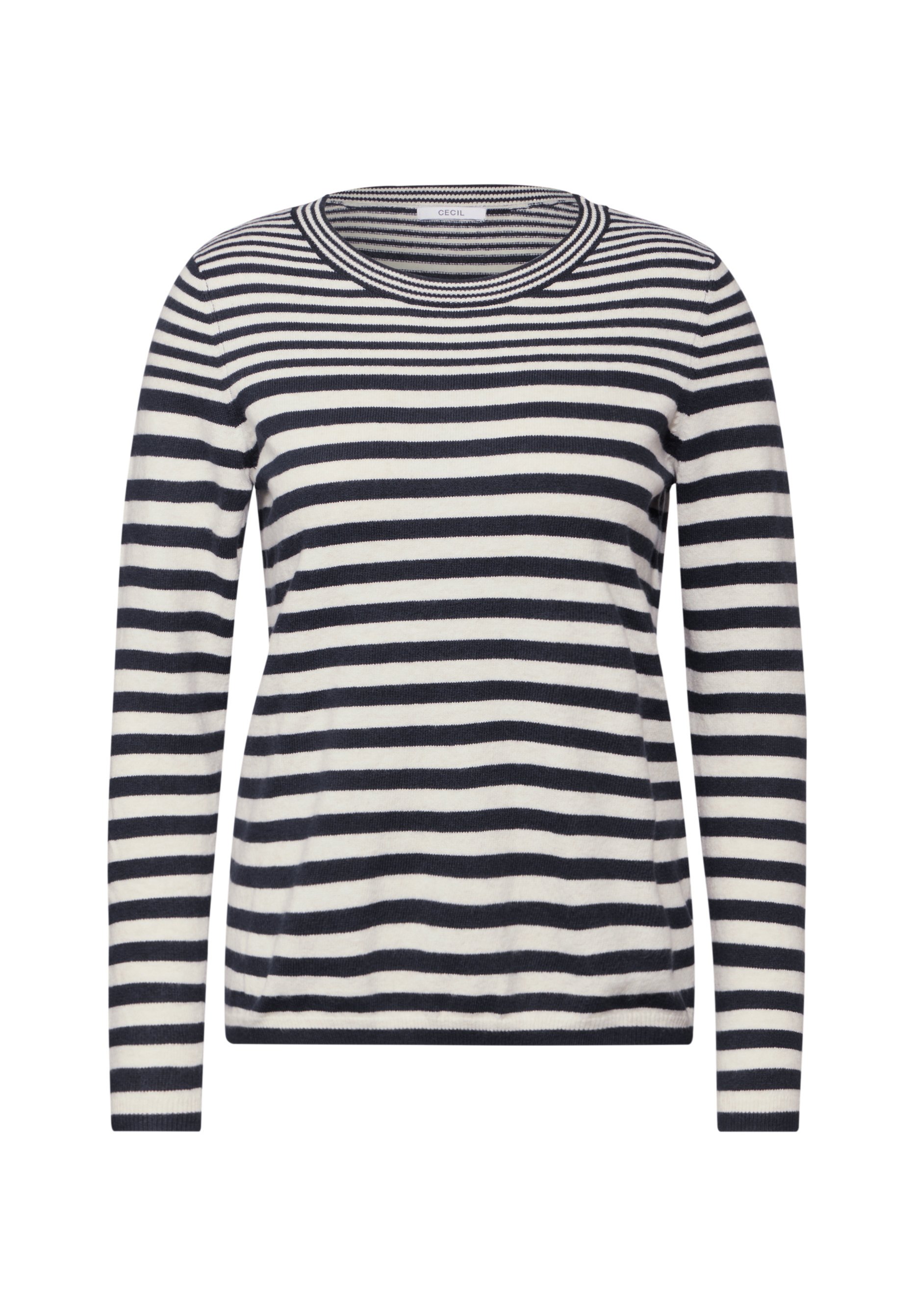 Cecil Damen-Strickpullover Gestreift – Weicher Feinstrick Mit U-Boot-Ausschnitt