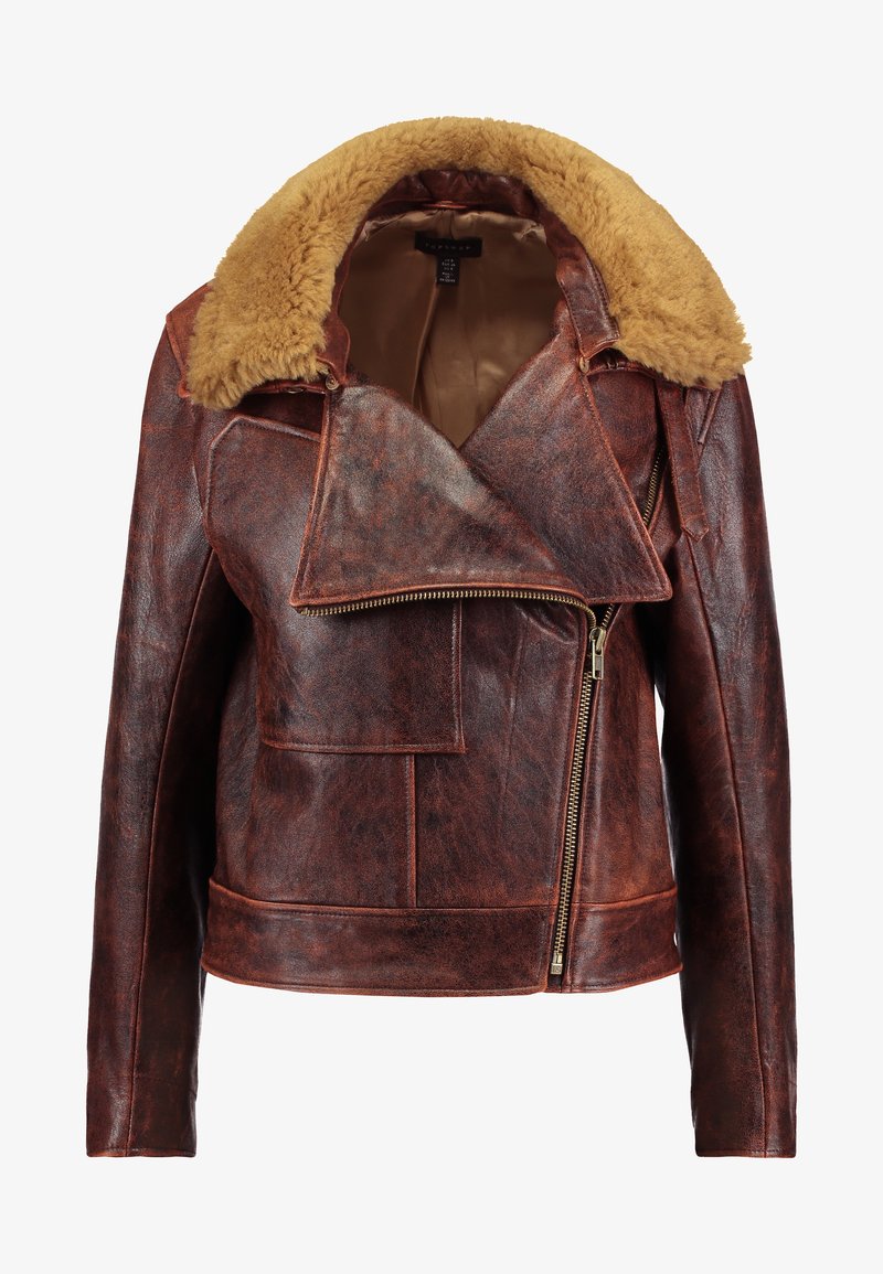 AVIATOR JACKET Leren jas brown AVIATOR JACKET Leren jas brown