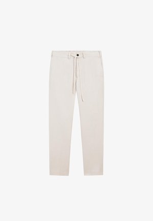 Massimo Dutti, 100% LINEN TROUSERS WITH ELASTICATED WAIST - Broek - beige