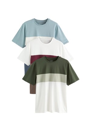 REGULAR FIT 3 PACK - T-Shirt print - blue   neutral   green