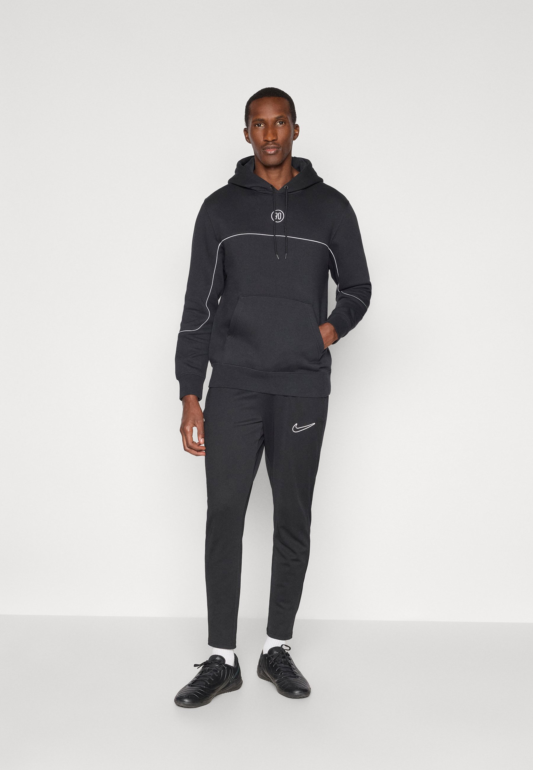 Nike Performance CLUB HOODIE T90 - Hoodie - black/white/black