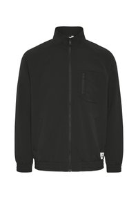 Juodas zip-up džemperis su aukštu apykakle, šoninėmis kišenėmis ir krūtine kišenę su užtrauktuku. Savybės: elastingi rankogaliai ir laisvas kirpimas.