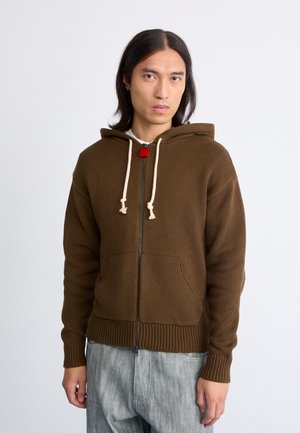 ZIP UP HOODIE - Neuletakki - acid brown