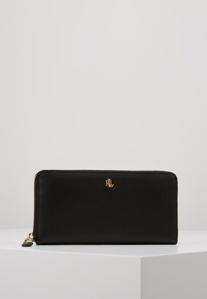 LEATHER CONTINENTAL ZIP WALLET - Portafoglio - black/crimson