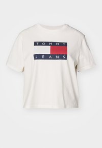 Tommy Jeans FLAG TEE - T-shirt con stampa - ancient white