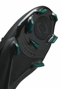 Suola di scarpa da calcio Nike Cyclone 360 nera con sei tacchetti verdi e sezioni con grip testurizzato.