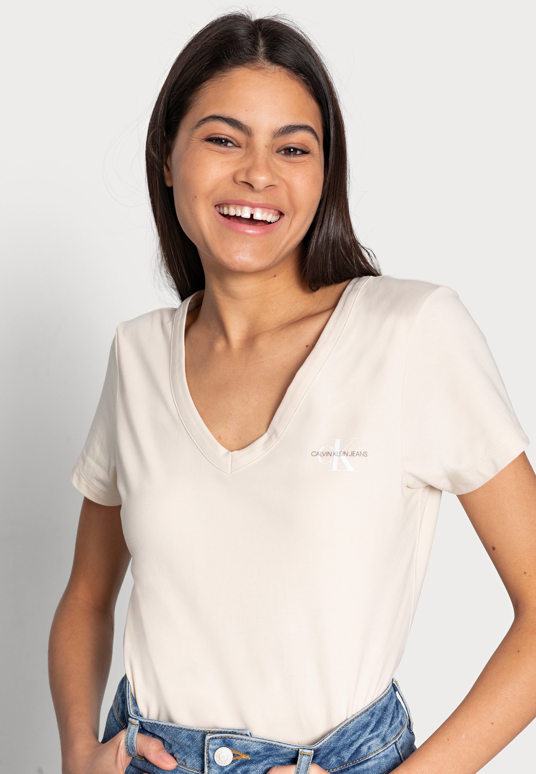 Calvin Klein Jeans MONOGRAM SLIM V-NECK 