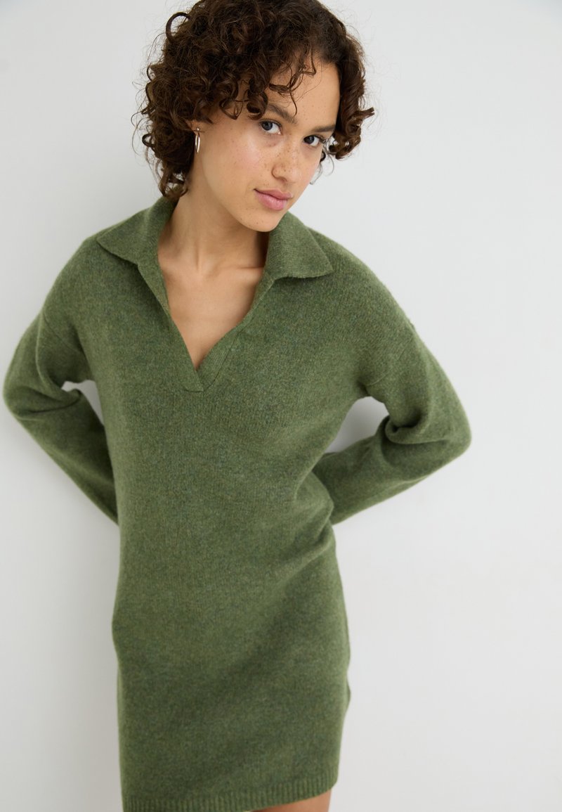 slim fit dress slacks Rent Abercrombie & Fitch Long Sleeve Satin Draped Dress In Green