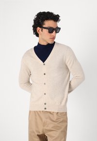 pure cashmere MEN V NECK CARDIGAN - Kardigan - oatmeal
