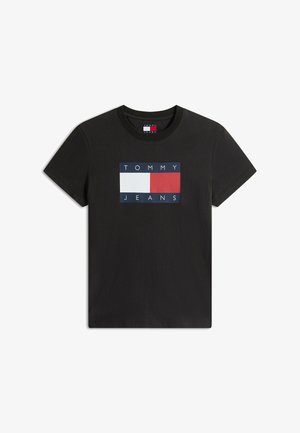 Tommy Jeans, REGULAR FIT - T-shirt imprimé - black