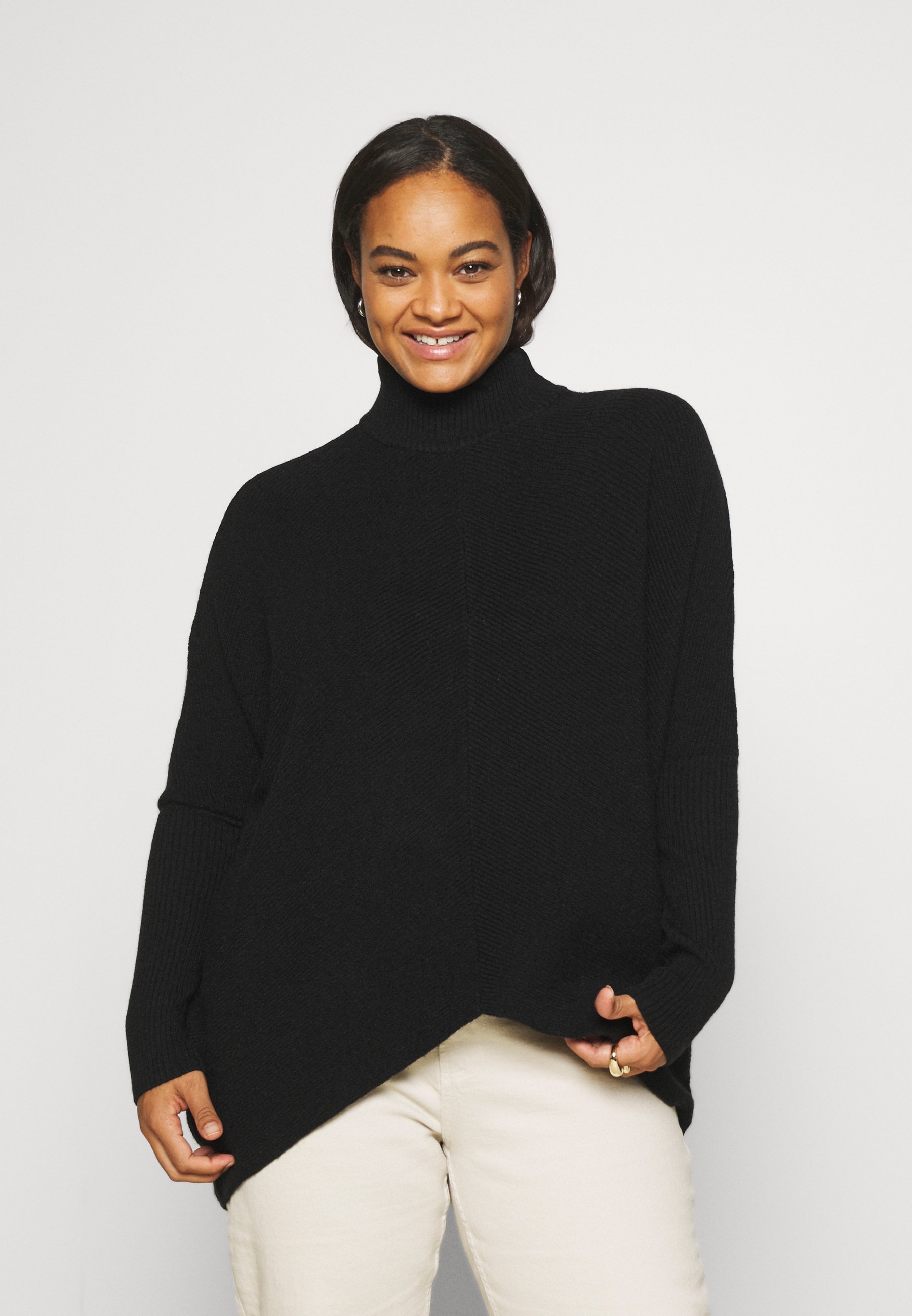 HIGH NECK JUMPER - Jumper - black 