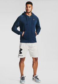 Under Armour RIVAL HOODIE - Sweater met rits - onyx