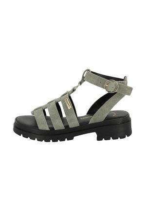 Sandalen met plateauzool - sauge